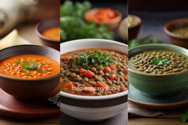 Brown, Red, or Green lentils soup