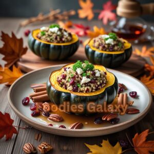  Stuffed Acorn Squash with Quinoa and Cranberries