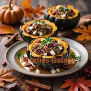  Stuffed Acorn Squash with Quinoa and Cranberries