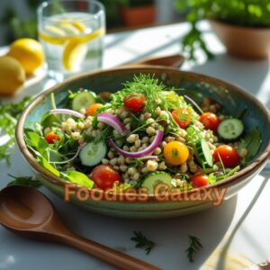 Spring Salad with Barley and Lemon Chive Vinaigrette