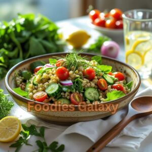 Spring Salad with Barley and Lemon Chive Vinaigrette