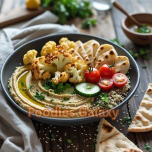 Roasted Cauliflower and Hummus Bowl