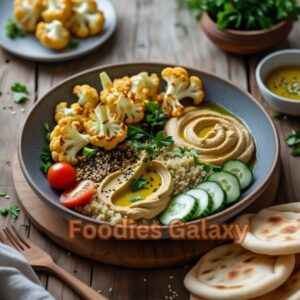 Roasted Cauliflower and Hummus Bowl