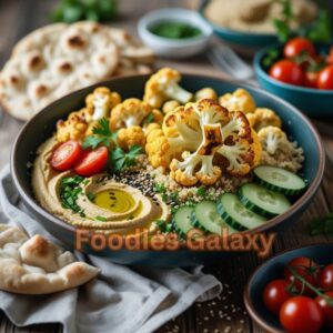 Roasted Cauliflower and Hummus Bowl