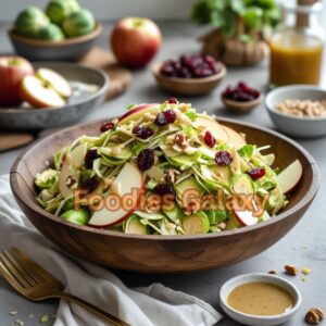 Shaved Brussels Sprout Salad with Creamy Maple Dressing