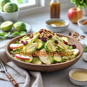 Shaved Brussels Sprout Salad with Creamy Maple Dressing