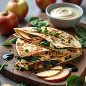 Apple, Caramelized Onion & Spinach Quesadilla 