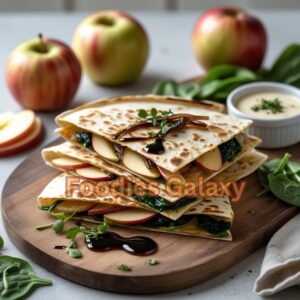 Apple, Caramelized Onion & Spinach Quesadilla 