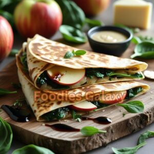 Apple, Caramelized Onion & Spinach Quesadilla 