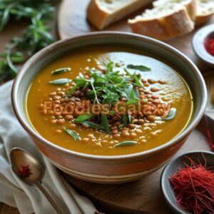 Easy Red Lentil Soup with Saffron