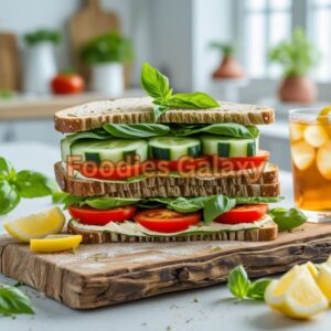Healthy Cucumber & Tomato Sandwich