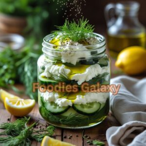 Cucumber-Dill Ricotta Snack Jar