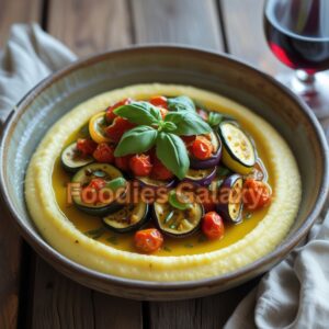 Creamy Goat Cheese Polenta with Ratatouille
