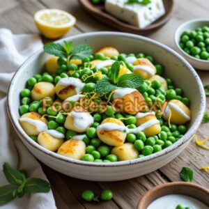 Feta Gnocchi with Lemony Yogurt Sauce 