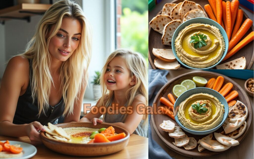Healthy Hummus with Pita and Carrots for Kids
