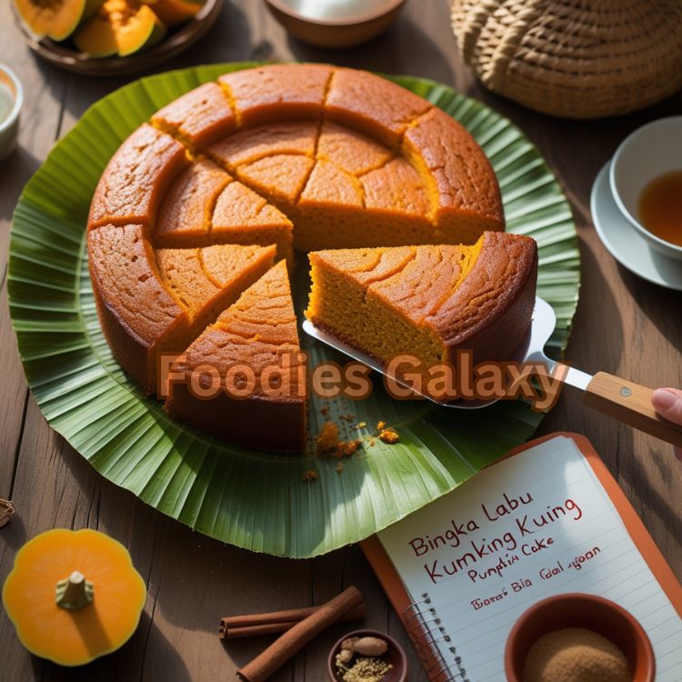 Authentic Bingka Labu Kuning ,Indonesian Pumpkin Cake