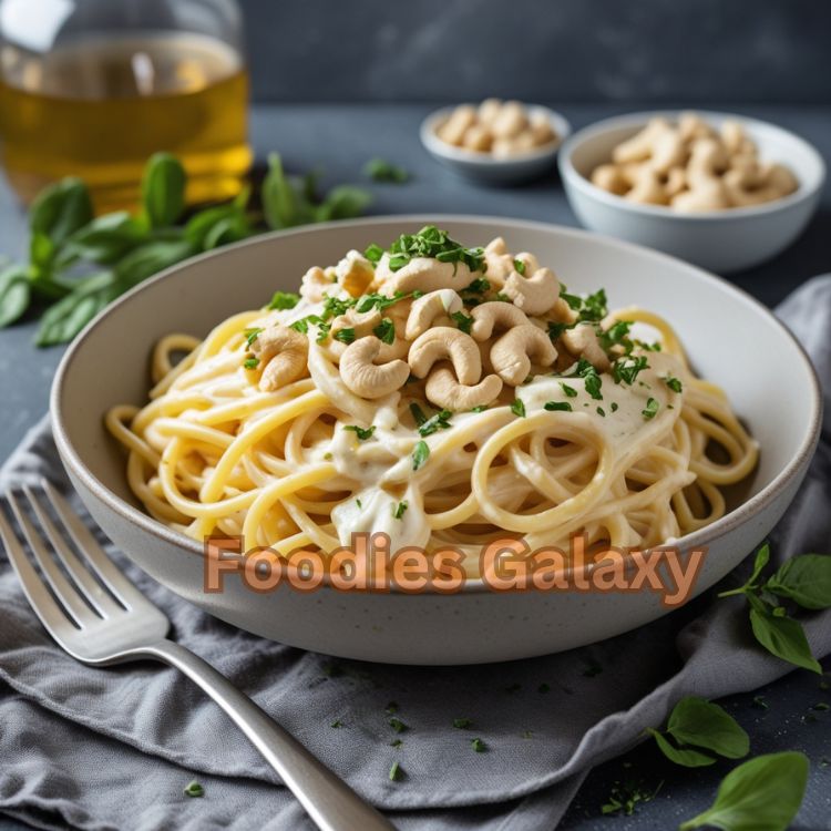 Spaghetti with Cashew Cream Alfredo