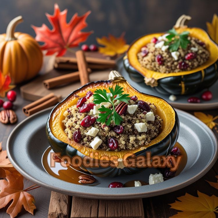 Stuffed Acorn Squash with Quinoa and Cranberries