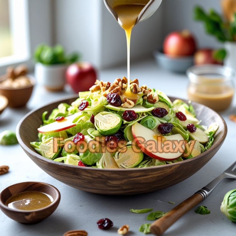 Shaved Brussels Sprout Salad with Creamy Maple Dressing