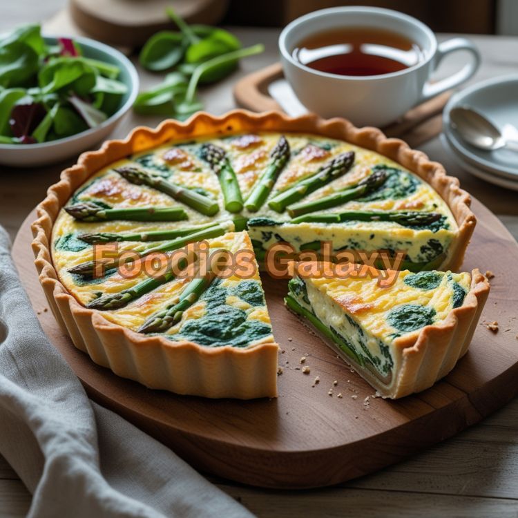 Crustless Spinach and Asparagus Quiche with Gruyère