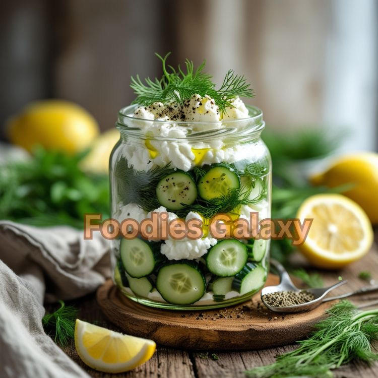 Cucumber-Dill Ricotta Snack Jar