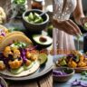 Crispy air fryer cauliflower tacos with avocado lime sauce - easy vegetarian meal ready in 25 minutes