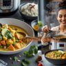 Creamy Indian-American fusion vegetable korma with coconut milk made in Instant Pot - easy 30-minute vegetarian dinner